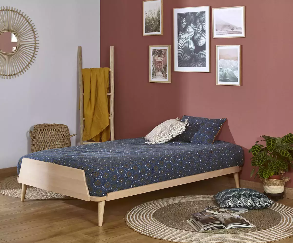 Lit Algol adulte bois avec matelas Lit Algol adulte bois avec matelas