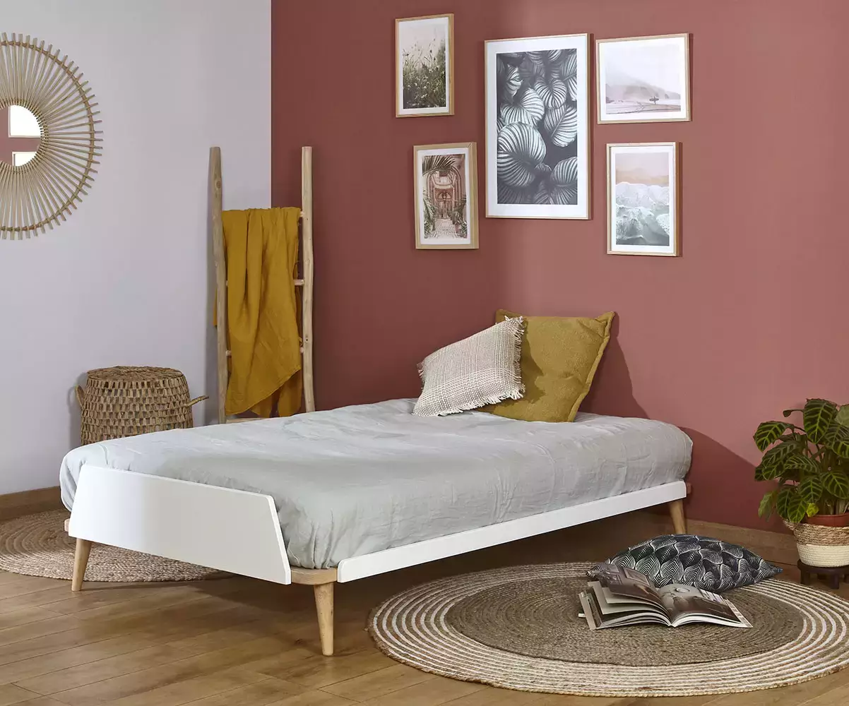 Lit Algol adulte blanc avec matelas Lit Algol adulte blanc avec matelas