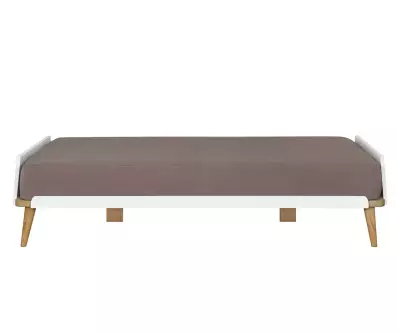 Lit Algol blanc adulte vue de côté avec matelas