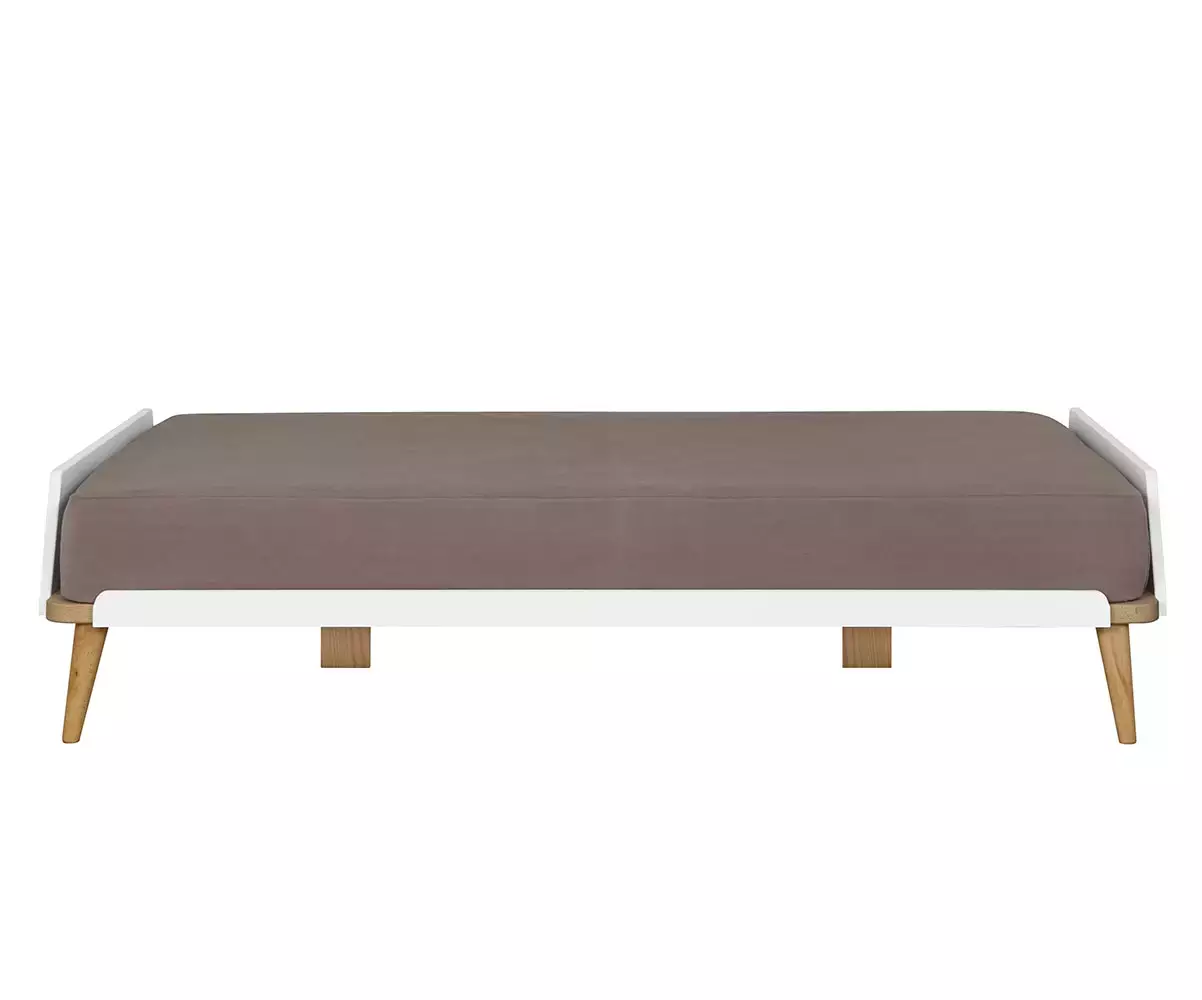 Lit Algol blanc adulte vue de côté avec matelas Lit Algol blanc adulte vue de côté avec matelas