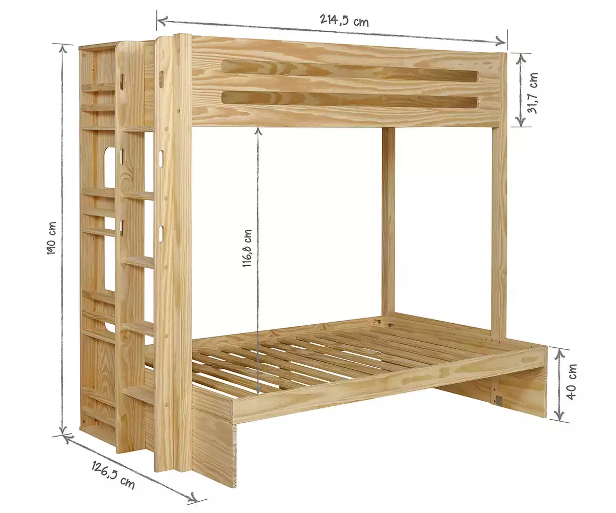 Dimensions lit superposé Chinook bois Dimensions lit superposé Chinook bois