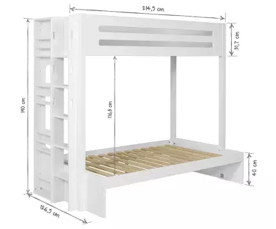 Dimensions lit superposé Chinook blanc