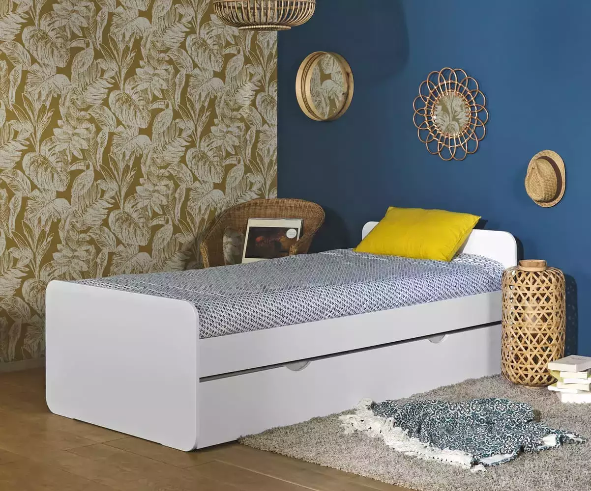 Lit Lanai blanc (sommier gigogne en option) Lit Lanai blanc (sommier gigogne en option)