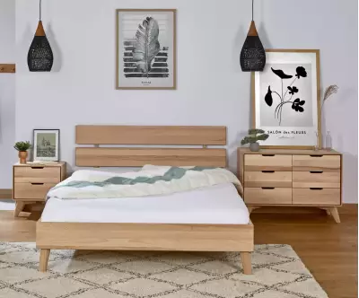 Lit avec sommier et tête de lit ajourée Caravel
