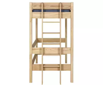 Lit mezzanine Donnell bois avec échelle réversible