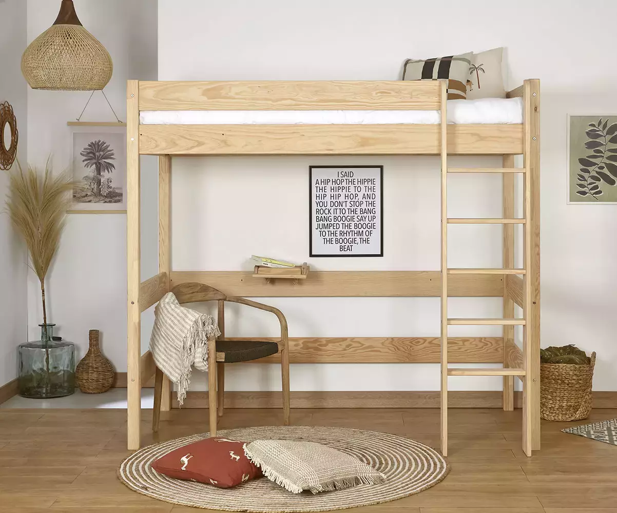 Lit mezzanine Douglas bois en pin massif Lit mezzanine Douglas bois en pin massif