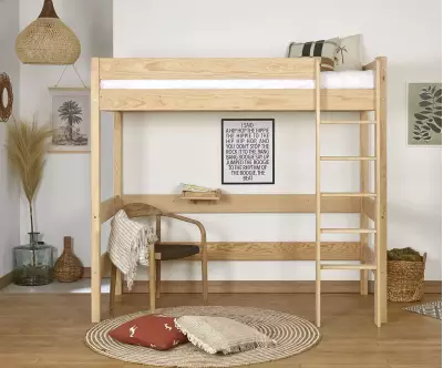 Pack lit mezzanine Douglas bois en pin massif