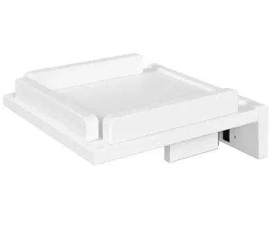 Tablette de lit blanche positionnable sur pan