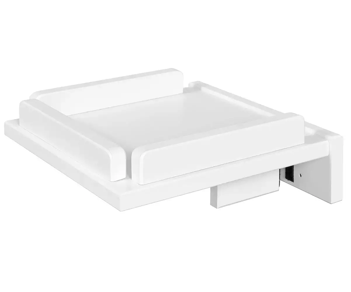 Tablette de lit blanche positionnable sur pan Tablette de lit blanche positionnable sur pan