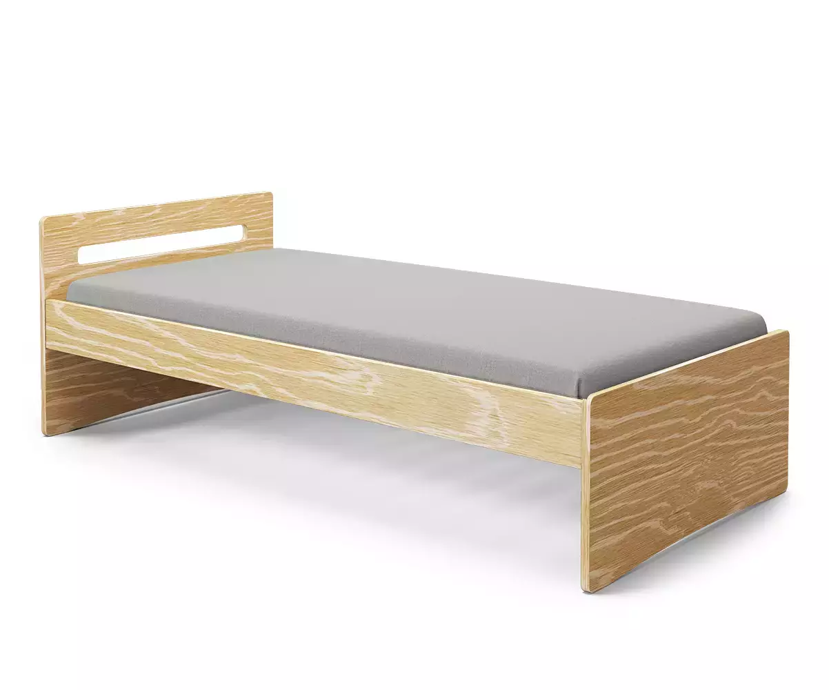 Lit Lemand bois massif finition bois naturel avec matelas et sommier gigogne en option Lit Lemand bois massif finition bois naturel avec matelas et sommier gigogne en option