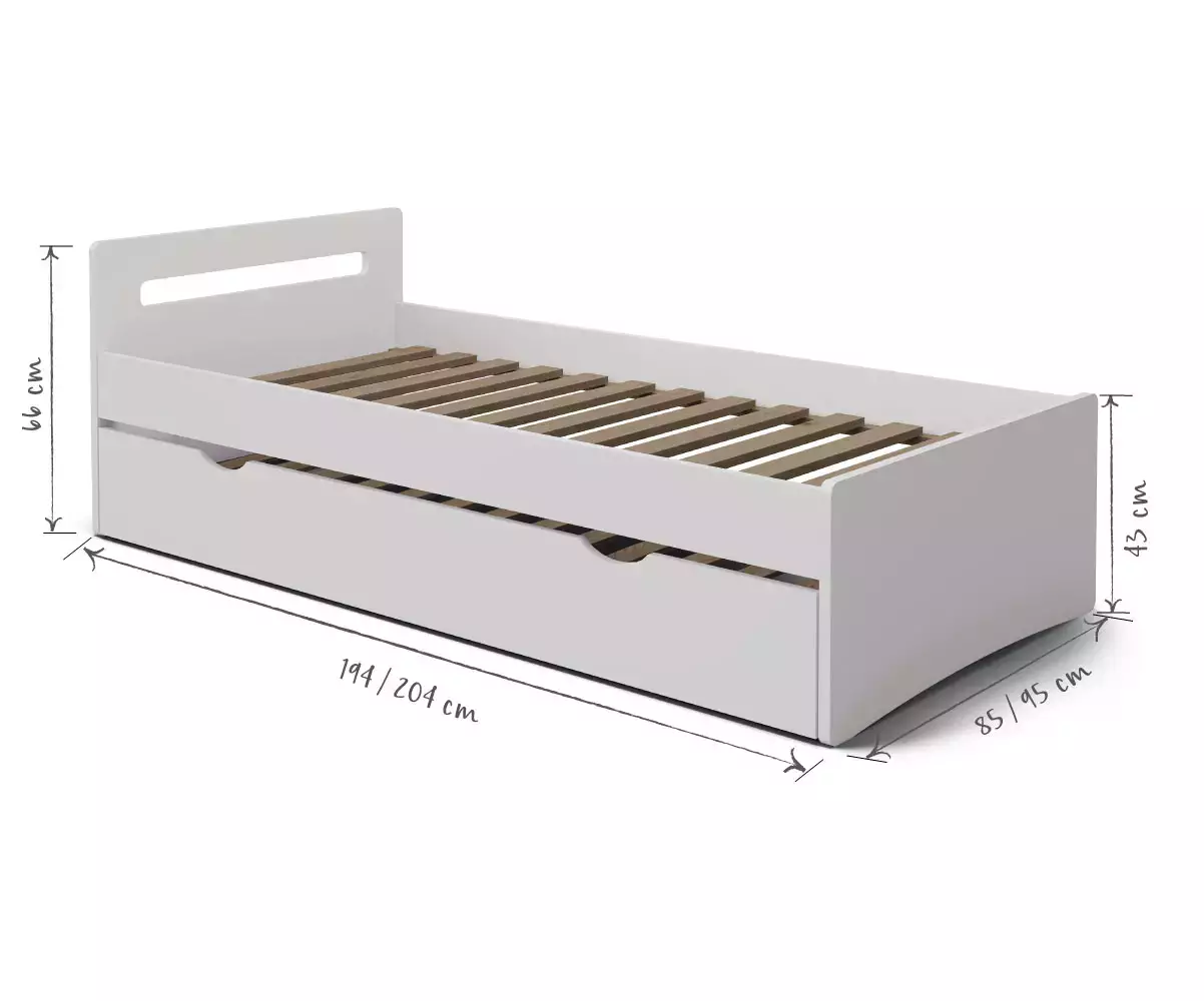 Dimensions du lit Lemand - Sommier gigogne en option Dimensions du lit Lemand - Sommier gigogne en option