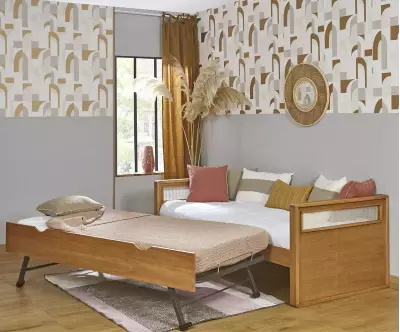 Lit gigogne adulte Levant bois massif avec matelas