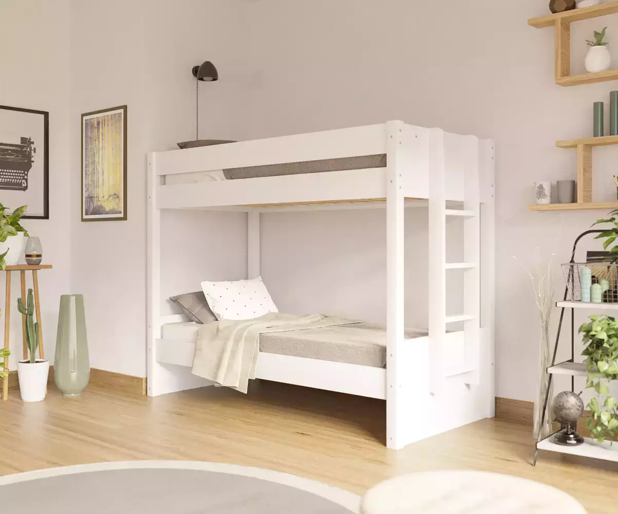 Lit superposé adulte Kupa blanc 2 couchages Lit superposé adulte Kupa blanc 2 couchages
