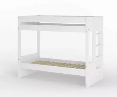 Lit superposé adulte Kupa blanc vue de 3/4