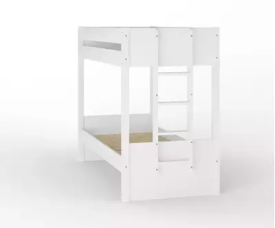 Lit superposé adulte Kupa blanc échelle côté