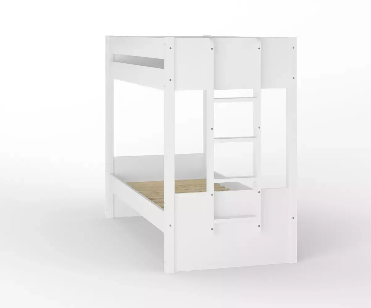 Lit superposé adulte Kupa blanc échelle côté Lit superposé adulte Kupa blanc échelle côté