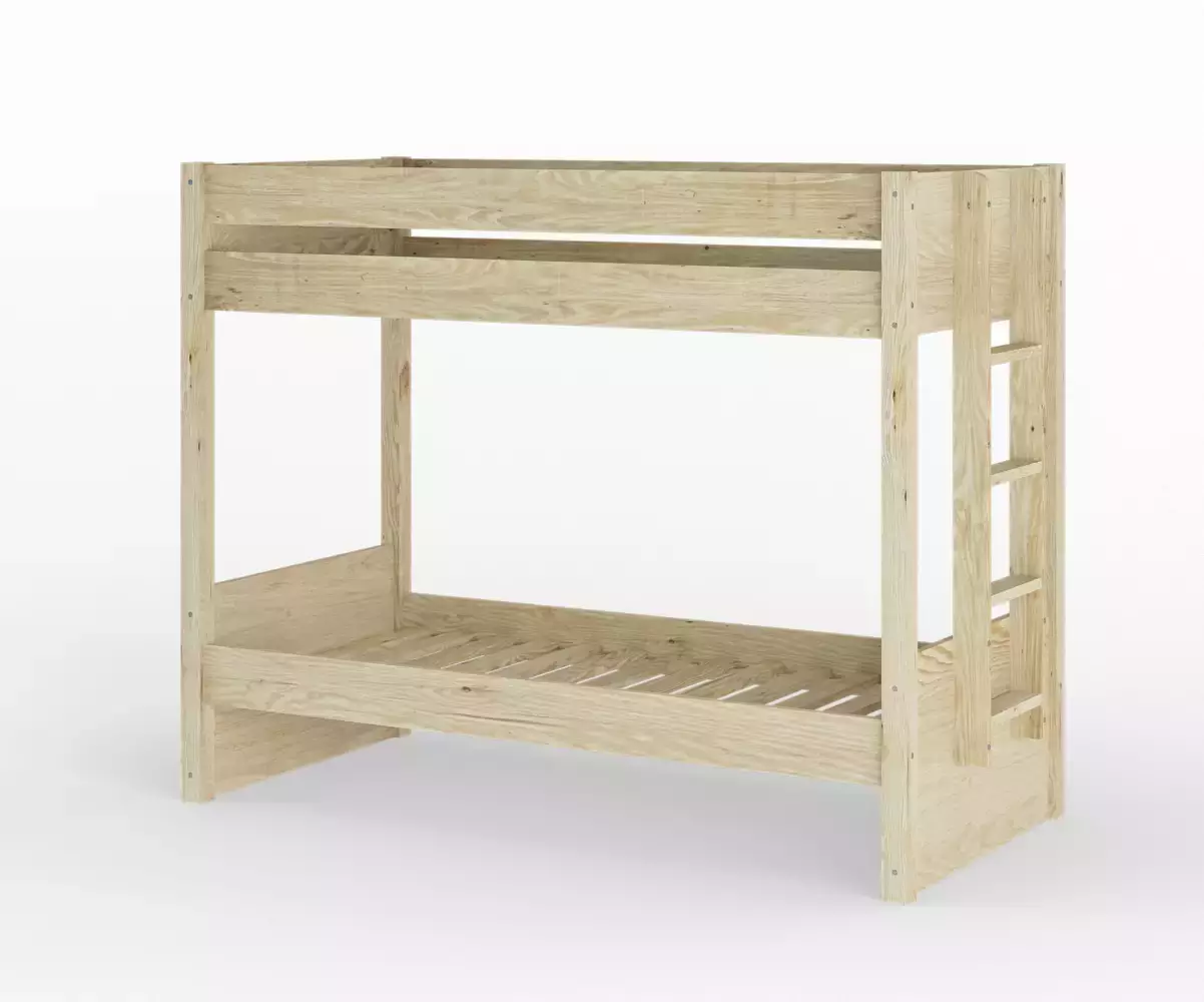 Lit superposé adulte Kupa bois vue de 3/4 Lit superposé adulte Kupa bois vue de 3/4