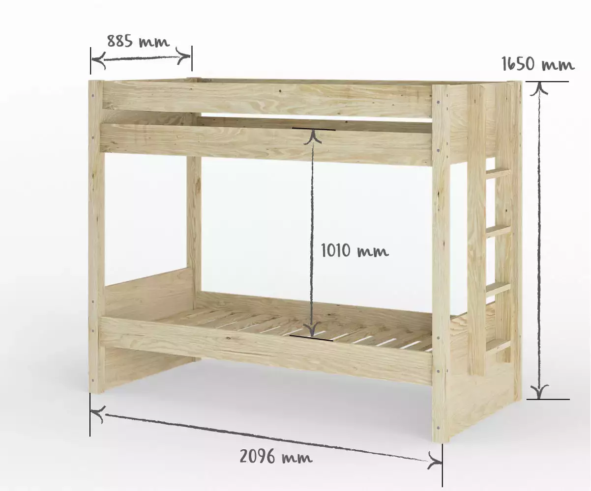 Dimension lit Kupa 80x190 Dimension lit Kupa 80x190
