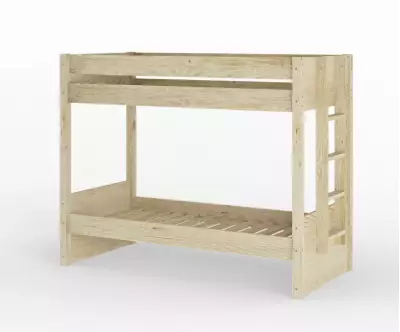 Lit superposé adulte Kupa bois vue de 3/4 avec matelas