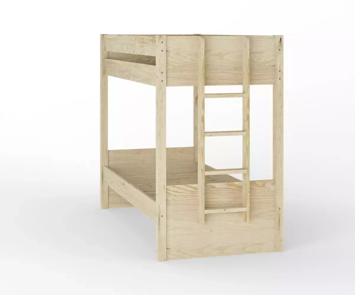 Lit superposé adulte Kupa bois échelle côté avec matelas Lit superposé adulte Kupa bois échelle côté avec matelas