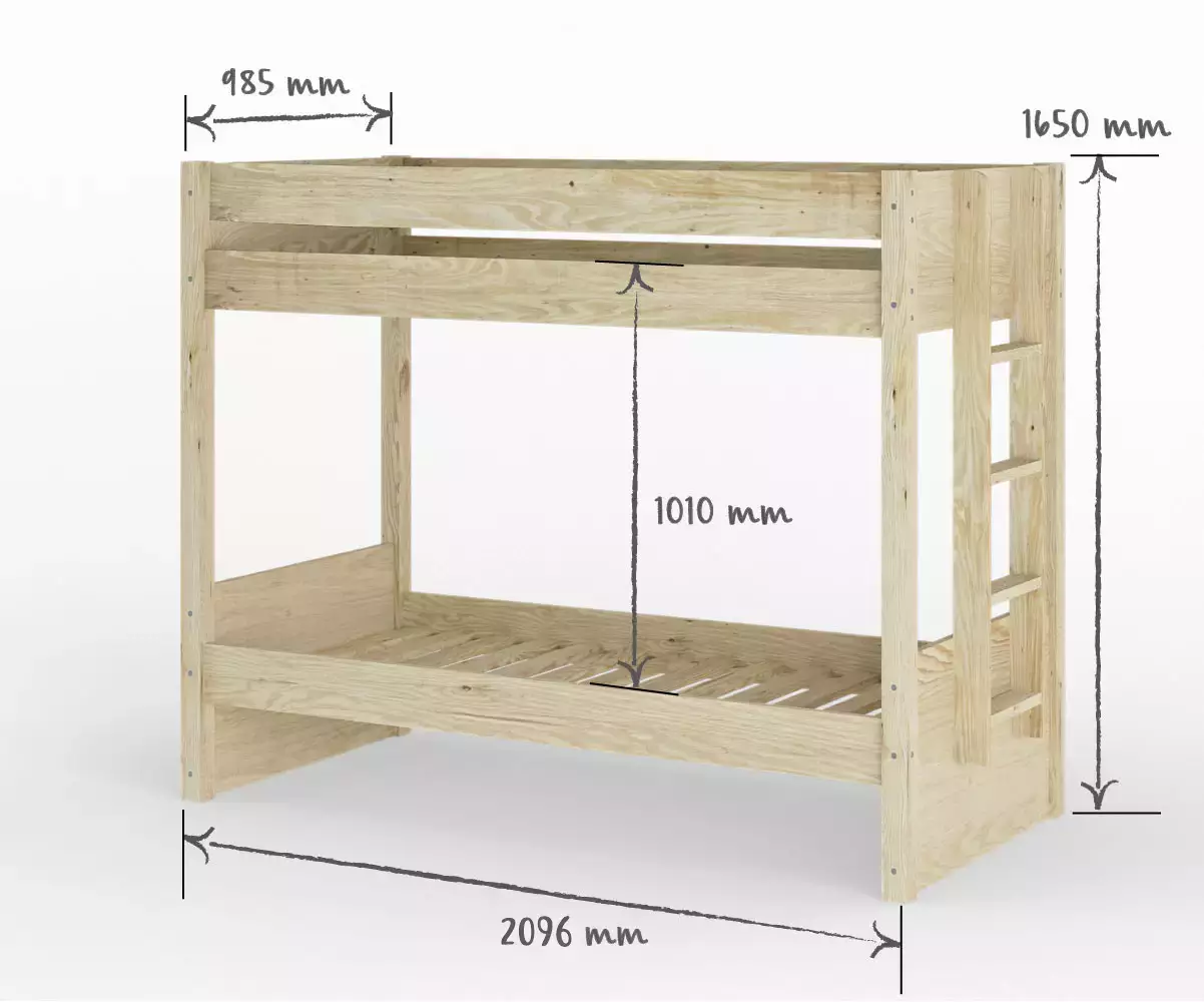 Dimension lit Kupa 90x190 Dimension lit Kupa 90x190