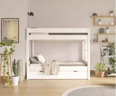 Lit superposé gigogne adulte Kupa blanc