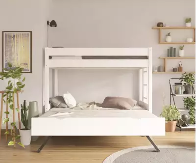 Lit superposé gigogne adulte Kupa blanc 3 couchages
