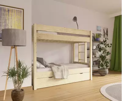 Lit superposé gigogne adulte Kupa bois positionnable