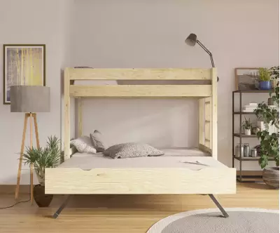 Lit superposé gigogne adulte Kupa bois 3 couchages