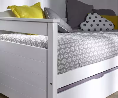 Zoom Lit gigogne adulte banquette Nuage Blanc