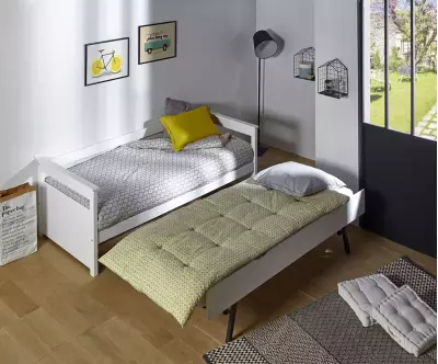 Lit gigogne adulte banquette Nuage Blanc 2 couchages
