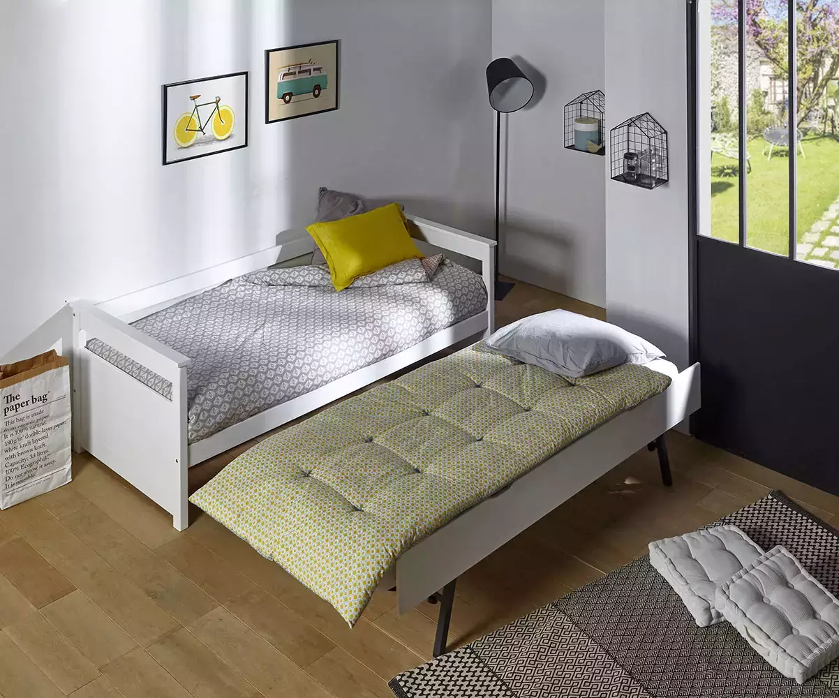 Lit gigogne adulte banquette Nuage Blanc 2 couchages Lit gigogne adulte banquette Nuage Blanc 2 couchages