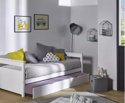 Lit gigogne adulte banquette Nuage blanc entrouvert
