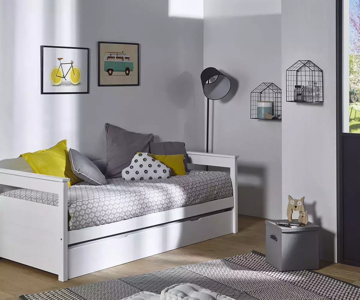 Lit gigogne adulte banquette Nuage Blanc Lit gigogne adulte banquette Nuage Blanc
