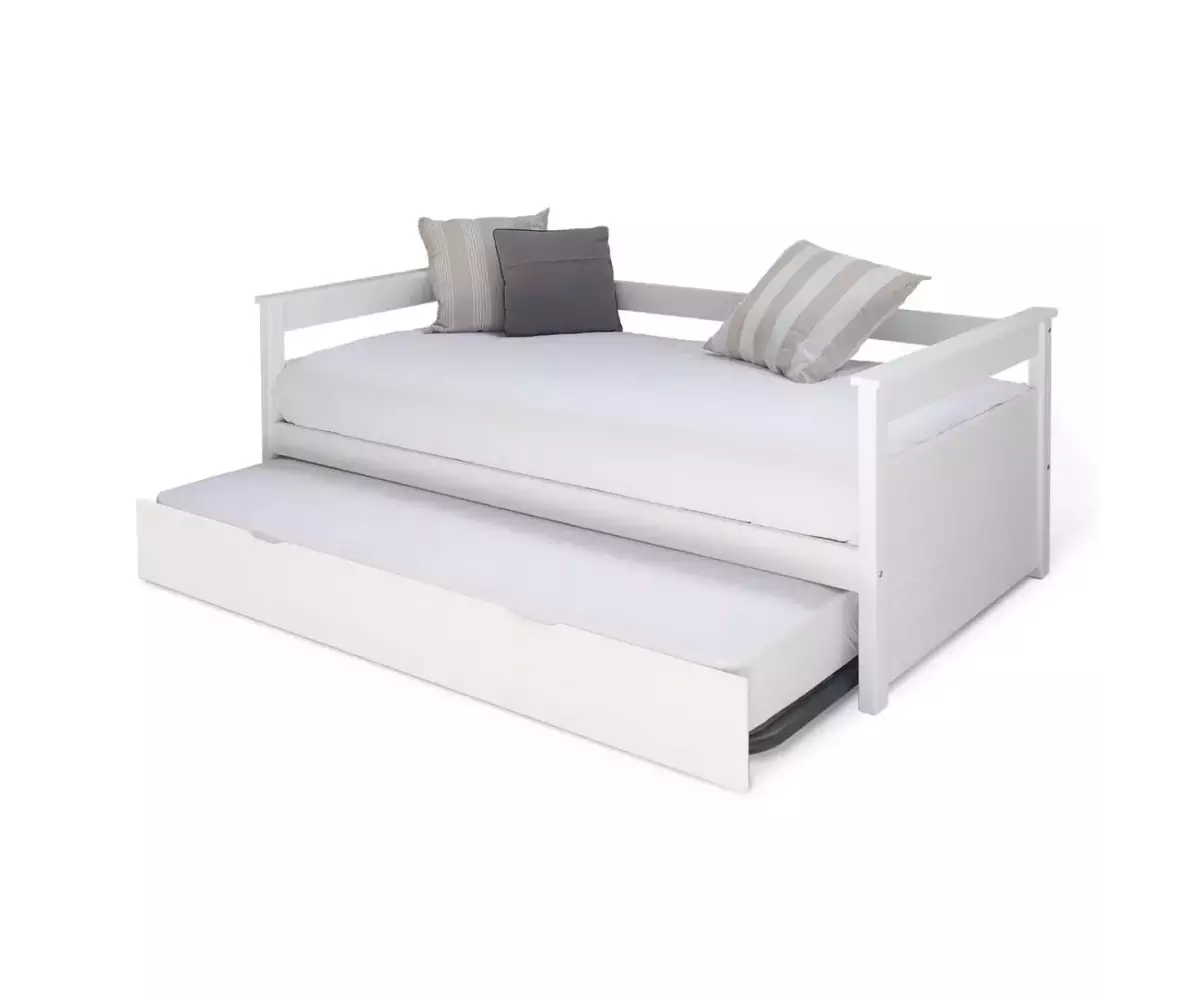 Lit banquette gigogne entre ouverte blanche Lit banquette gigogne entre ouverte blanche