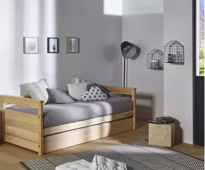 Pack Lit gigogne banquette brut avec matelas