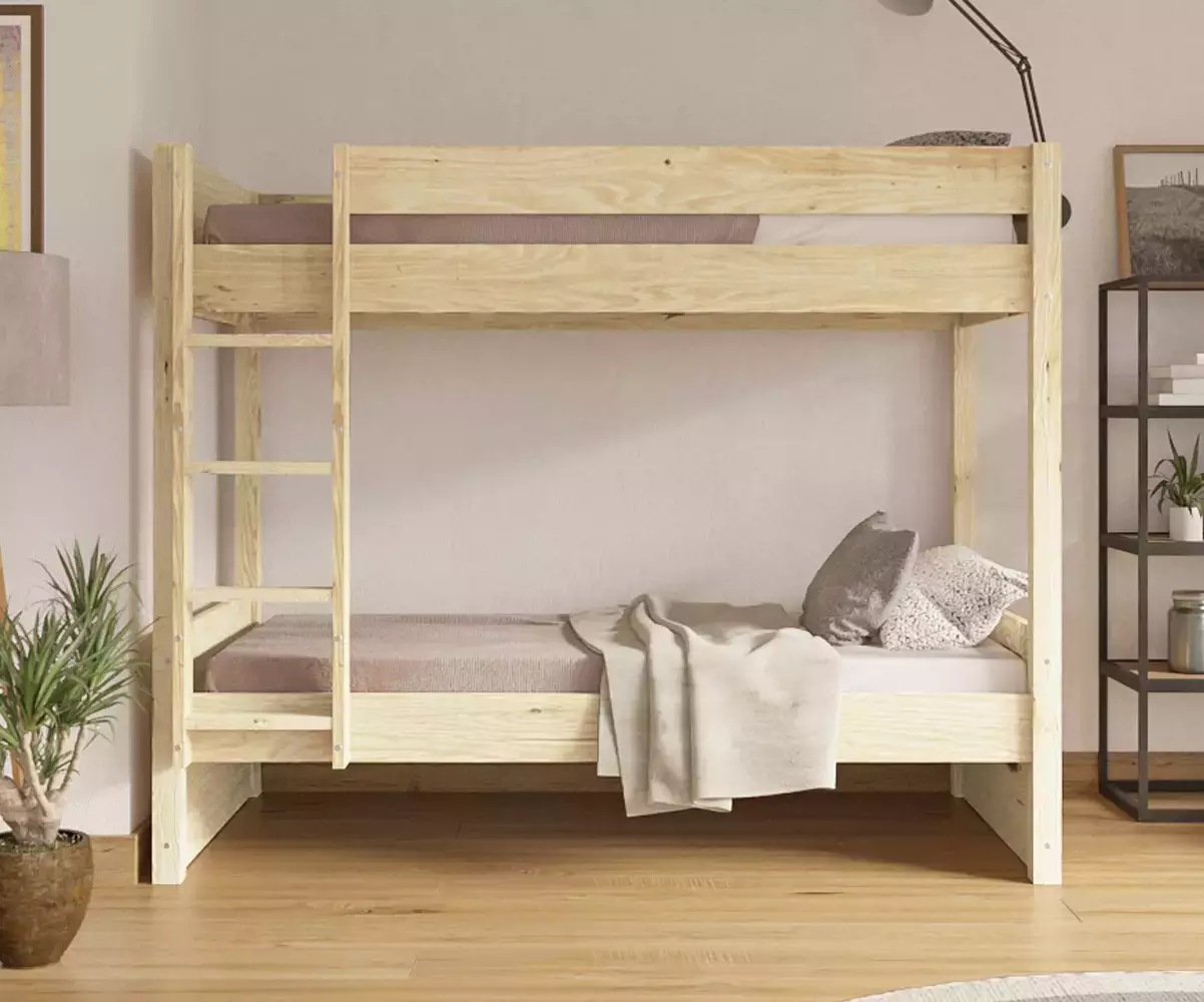 Lit superposé adulte Javari bois avec matelas Lit superposé adulte Javari bois avec matelas