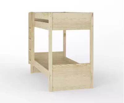 Lit superposé adulte Javari bois échelle côté avec matelas