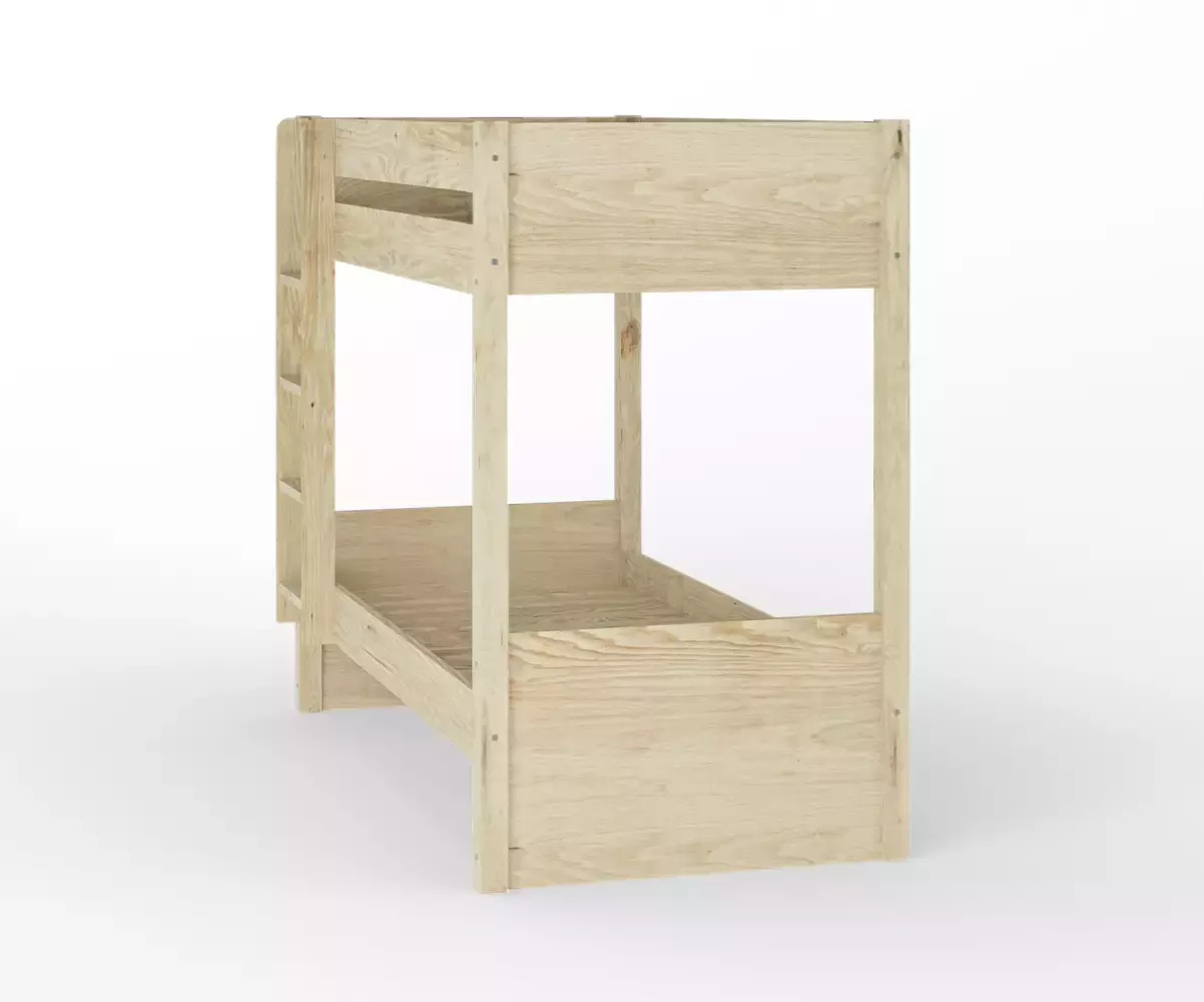 Lit superposé adulte Javari bois échelle côté avec matelas Lit superposé adulte Javari bois échelle côté avec matelas