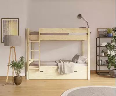 Lit superposé gigogne adulte Javari bois
