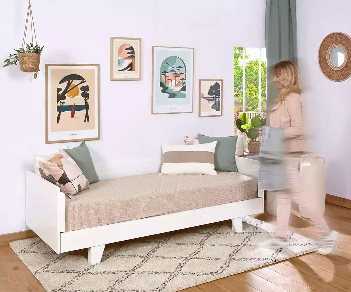Lit gigogne adulte Karv avec matelas Lit gigogne adulte Karv avec matelas