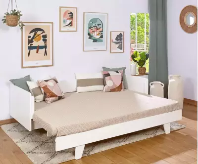 Lit gigogne adulte ouvert Karv avec matelas