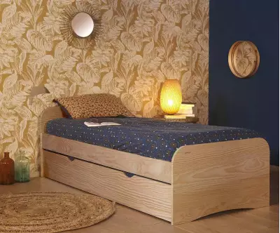 Lit 1 place Néo avec matelas, sommier gigogne en option