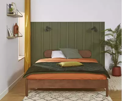 Lit Malau avec tete de lit Kauai traité antibactérien et anti-acariens