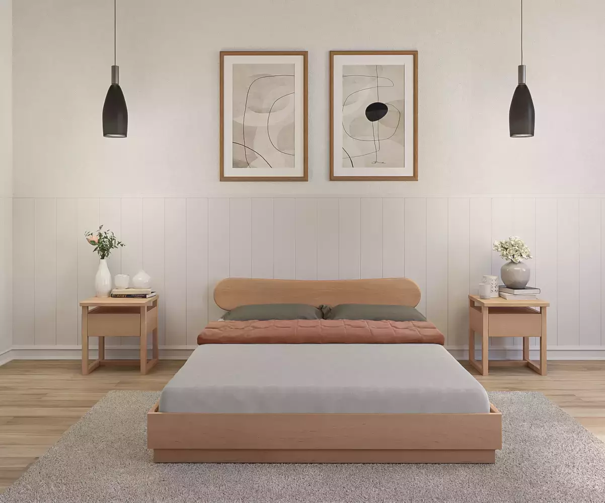 Lit Lakana avec tête de lit Kauai compatible avec votre décoration intérieure Lit Lakana avec tête de lit Kauai compatible avec votre décoration intérieure