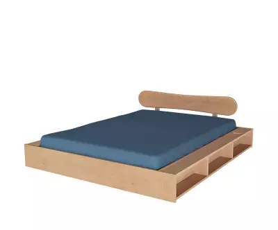Lit Galion avec tete de lit Kauai supporte aisément deux personnes de 100 kg