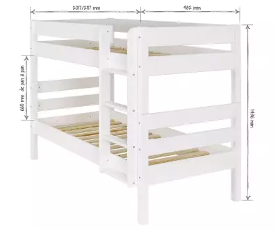 Dimensions du lit superposé bas Écrin
