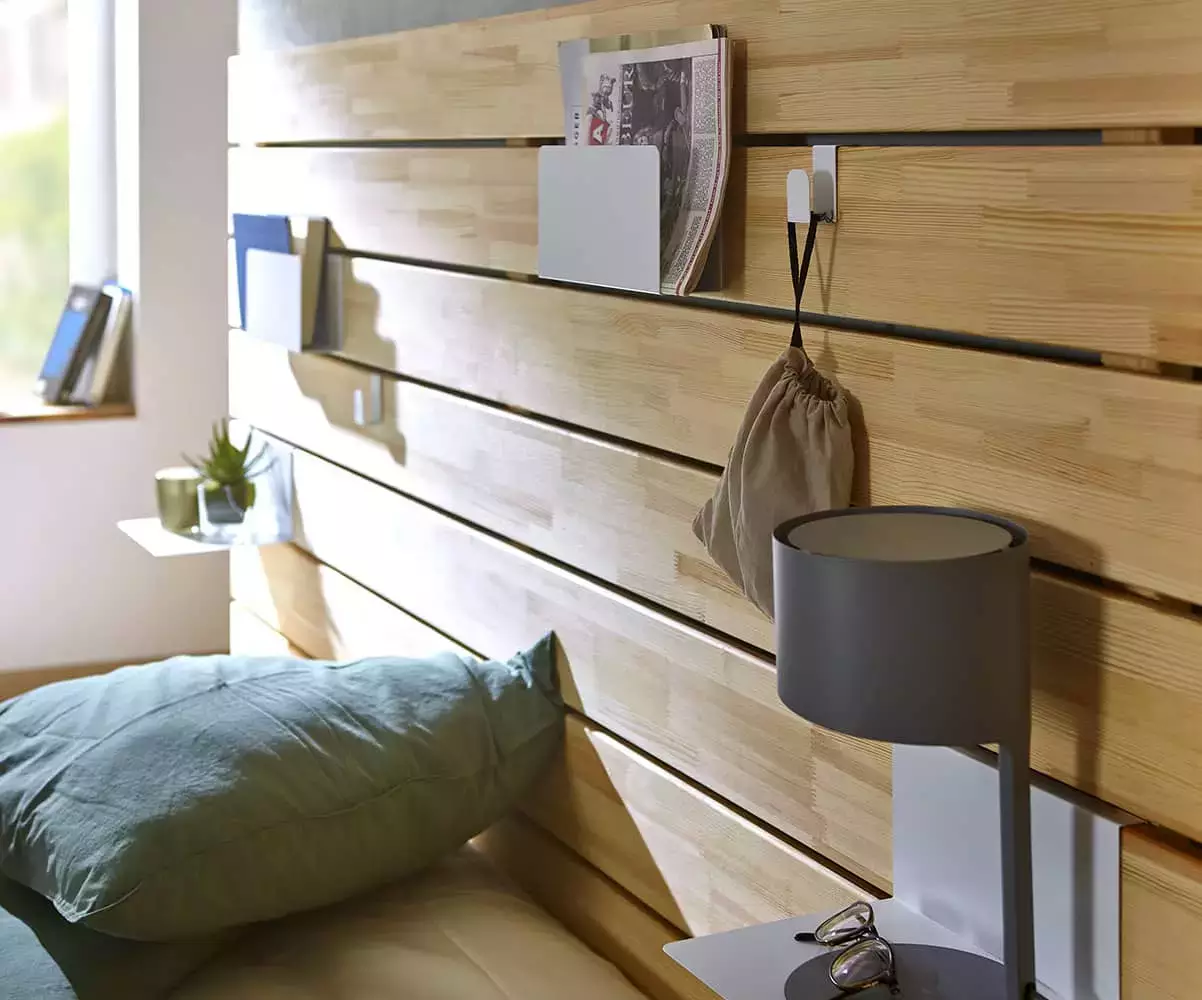 Détail tête de lit Ipar bois naturel Détail tête de lit Ipar bois naturel