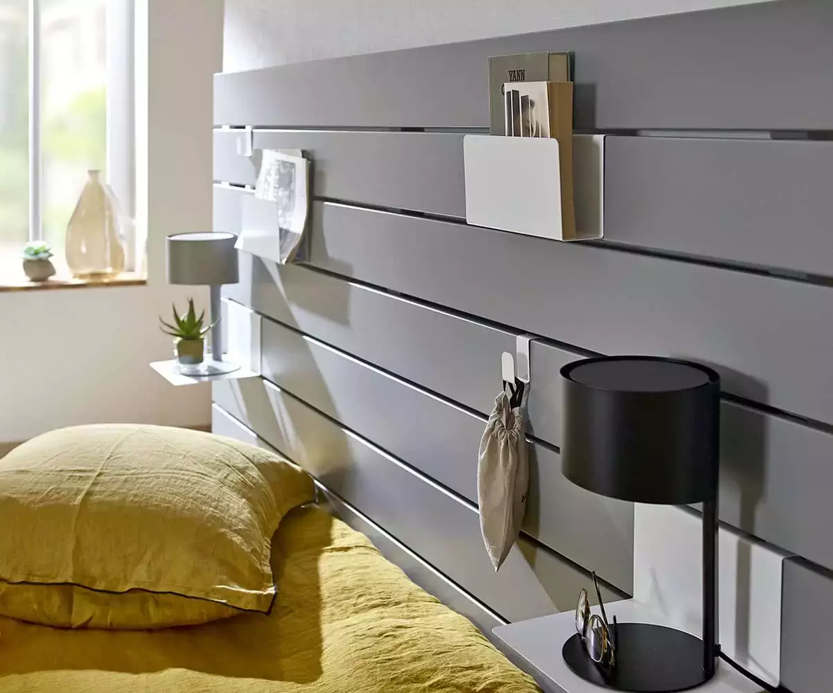 Détail tête de lit Ipar grise Détail tête de lit Ipar grise