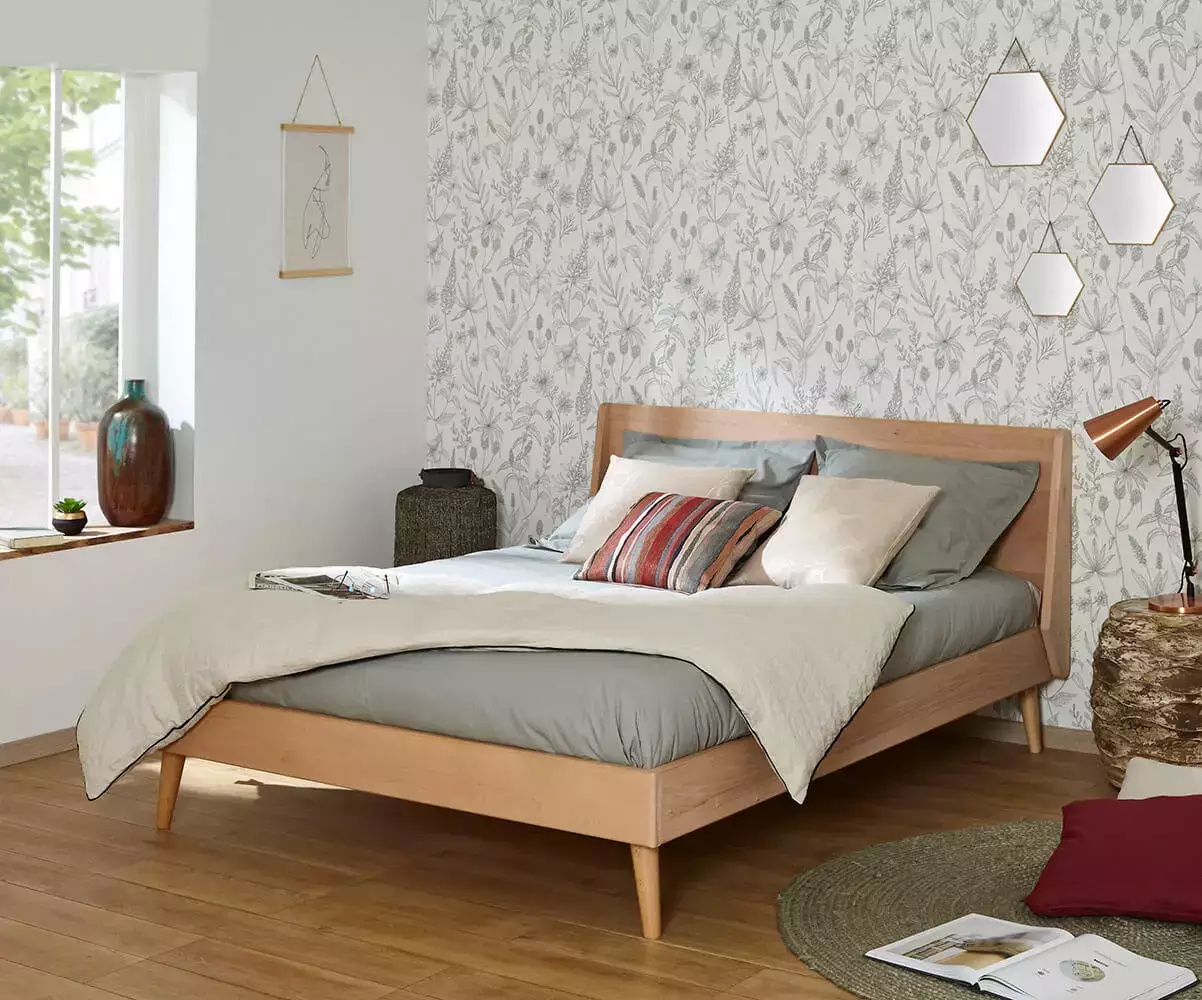 Lit en hêtre, couchage double